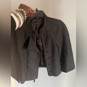 BCBGMaxAzria Charcoal Cape Jacket